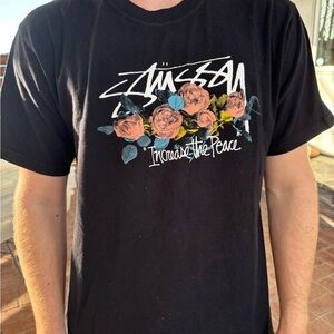 Stussy Black Tee Increase the Peace M